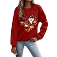 thumbnail image 3 of NMMUED Halloween Womens Sweatshirt, Halloween T Shirts for Women, Womens Fall Clothing, Fall Clothes for Women, Cute Tops for Women, Vintage Halloween Shirt, Red M, 3 of 6
