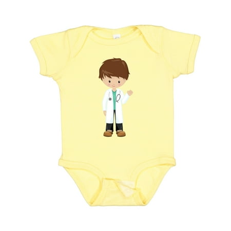 

Inktastic Doctor Lab Coat Medicine Cute Boy Brown Hair Gift Baby Boy Bodysuit