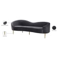 thumbnail image 5 of Pemberly Row Modern / Contemporary Velvet Sofa in Gray Finish Finish, 5 of 8