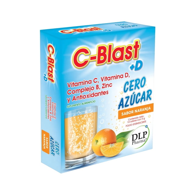 C- Blast +d Cero Azúcar Vitamina C Y D, Complejo B Zinc Sabor Naranja