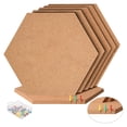 thumbnail image 3 of 12 Pack Hexagon Cork Wall Bulletin Boards 12" x 10.2" Cork Tiles Self-Adhesive Cork Board Wall Panels Pin Board for Home Office School with 100pcs Push Pins, 3 of 8