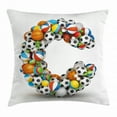 thumbnail image 1 of Letter C Throw Pillow Cushion Cover, Sporting Goods in the Shape of Letter C Fun Activity Competitive Plays Equipment, Decorative Square Accent Pillow Case, 20 X 20 Inches, Multicolor, by Ambesonne, 1 of 2