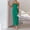 Green, variant on Woman Dress Summer Boho Solid Print Crew Neck Long Dress Casual Slim Fit Sleeveless Beach Dress