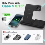Wireless Charger iPhone Charging Station,3 in 1 Charger Stand Multiple Devices for Apple - iPhone 17 16e 16 15 14 Pro Max 13 12 11 - Watch 11 10 9 8 7 6 5 4 3 2 SE and Ultra Series - Airpods 4 3 Pro