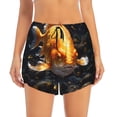 thumbnail image 2 of Goofa Golden Koi And Treasure Printed Women 2 in 1 Running Shorts,Quick Dry Athletic Workout Shorts,High Waisted Athletic Shorts with Liner Pockets-Large, 2 of 9