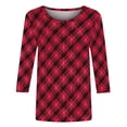 thumbnail image 5 of Blmnix Red Work Out Tops Gym for Women 3/4 Sleeve Christmas Crew Neck Womens Fall Outfits Clothing Tops, 5 of 7