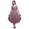 thumbnail image 1 of Bimba Robe Midi à Cordon Imprimée Florale pour Femmes, Bretelles Spaghetti, Tenue de Plage, Très Petit, 1 of 1