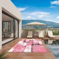 thumbnail image 2 of Pink White Outdoor Rug 3x5 Ft, Non Slip Washable Area Rug, Modern Abstract Art Botanical Patio Rugs Carpet Runner, Large Floor Mat for Indoor/Outdoor Deck Porch Camping, 2 of 8