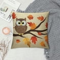 thumbnail image 2 of COMIO  Happy Harvest Autumn Season Yellow Fall Leaves Animal Birds Owl Waist Lumbar Cushion Cover Pillow Case Cover Home Chair Couch Decor, 2 of 5