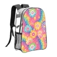 thumbnail image 4 of 16 Inch Transparent Backpack With Lightweight And Durable Design Without Pockets Transparent For Work Business Travel Sports Darkmagenta Tie-Dye Background Rainbow Colors (2), 4 of 7