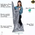 thumbnail image 2 of Manta con bolsillo para los pies EzRallora, forro polar ligero, plateado y gris, 2 of 8