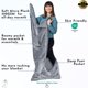 thumbnail image 2 of Manta con bolsillo para los pies EzRallora, forro polar ligero, plateado y gris, 2 of 8