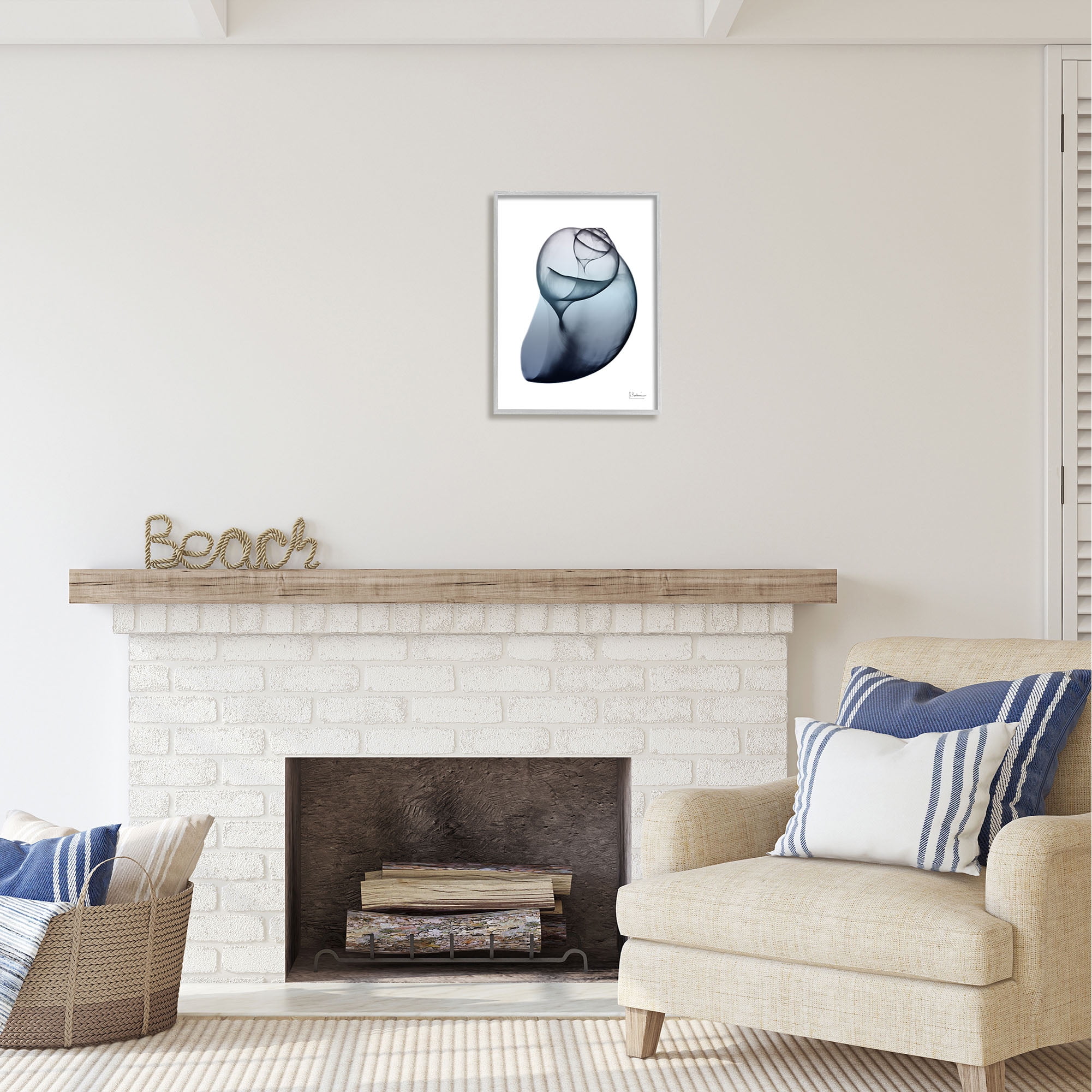 Stupell Industries Contemporary Snail Shell Abstract Photography Gray Framed Art Print Wall Art, 16 x 20