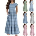 thumbnail image 1 of Tranfacy Robes d'Été pour Filles, Robes pour Petites Filles, Robe de Princesse pour Enfants Style Mode Sans Manches à Col Rond Robe de Fille, 1 of 5