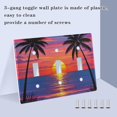 thumbnail image 3 of Yayeee Toggle Light Switch Wall Plate 2-Gang 4.56"x4.48" Decorative Outlet Cover, Palm Tree Sunset Pattern, 3 of 7