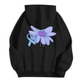 thumbnail image 3 of And Winter Fashion Cancer Purple Flower Print Women's Hooded Sweatshirt Hoodies Women Hooded Top Women Hoodie for Fall Zip up Jacket Zip Sweatshirt Womens Sweatshirt Coat Dress Women Walking Jacket, 3 of 4