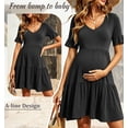 thumbnail image 2 of Women's Summer Maternity Dress Ruffle Short Sleeve Maternity Clothes, 2 of 6