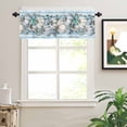 thumbnail image 2 of Thanksgiving Valances for Windows Blue Pumpkin Floral Country Starfish Shell Rod Pocket Curtain Valance Window Treatment Short Curtains for Kitchen Living Room, 42"x18", 2 of 5