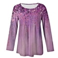 thumbnail image 4 of MEICHEN Casual Tops for Women Long Sleeve Sweater Sports Fan Round Neck Tops Soft Workout Pullover, 4 of 5