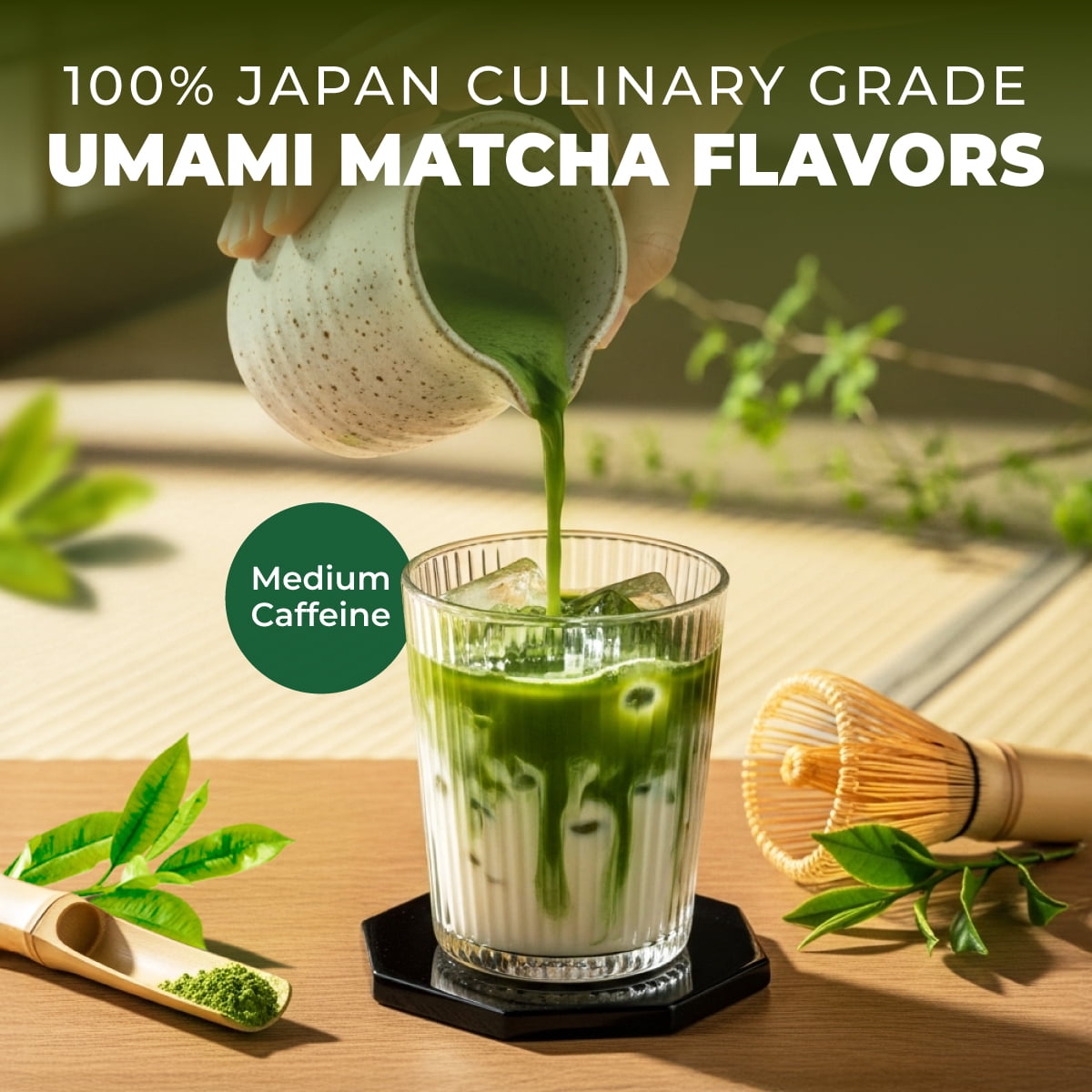 Gya Tea Co Matcha Powder 1.1lb (17.64 Oz) - Authentic Japanese First Harvest Ceremonial Grade Matcha Green Tea Powder for Cafe Quality Beverages - Premium Culinary Grade - No Sugar, Resealable Pouch