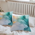 thumbnail image 7 of Waterproof Throw Pillow Covers Set of 2, 16x16 Inch Turquoise Marble Decorative Pillowcases Outdoor Pillow Slip Cushion Covers Set for Couch Tent Modern Marble Geometric Textured, 7 of 7