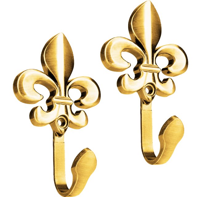 Ganchos de cortina de pared de 2 piezas, hechos de artesanía de grabado de metal de estilo vintage, perchas decorativas, para ganchos de abrigo de armario de baño de sala de estar Vhermosa
