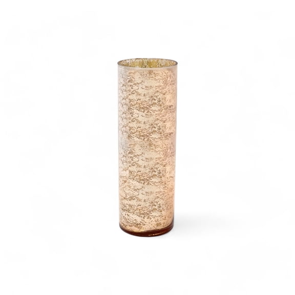 Hosley 12" Gold Glass Hurricane Vase