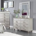 thumbnail image 6 of Acme Varian 6 Drawers Wooden Dresser with Mirror Inlay in Silver, 6 of 6