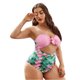 thumbnail image 3 of Traje de baño de una pieza de talla grande para mujer, traje de baño con control de barriga, corbata cruzada, correas anchas Zhivalor CZMR-ZC336-3, 3 of 6