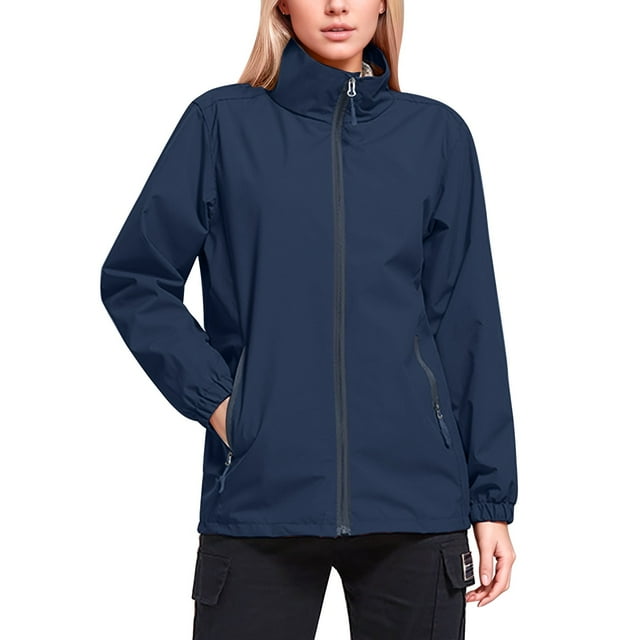 Ladies Spring Jackets,Windproof Coat With Zipper Work For Autumn And Winter Long Sleeved Work Jacket With Embroidery