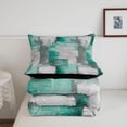 thumbnail image 5 of Homewish Green Geometric Grid Twin Comforter Sets,Abstract Art Bedding Set,Black Reversible,2-Piece,1 Comforter and 1 Pillowcase, 5 of 7