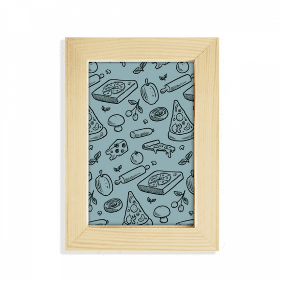 Cheese Mushroom Pizza Foods Desktop Display Photo Frame Picture Art Painting 5x7 inch