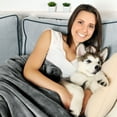 thumbnail image 5 of PETMAKER 50x60in Reversible Sherpa Fleece Waterproof Dog Blanket (Charcoal), 5 of 8