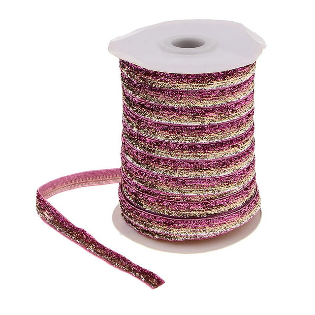 KLKCMS Rubans Pailletés pour Artisans Cadeaux Décorations d'Emballage Arts - Rose