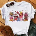 thumbnail image 4 of Camiseta de manga corta con estampado de Mickey Mouse para mujer, camisa de café para el Día de San Valentín, camiseta de Lilo Stitch para mujer, camiseta de Winnie The Pooh, 4 of 5