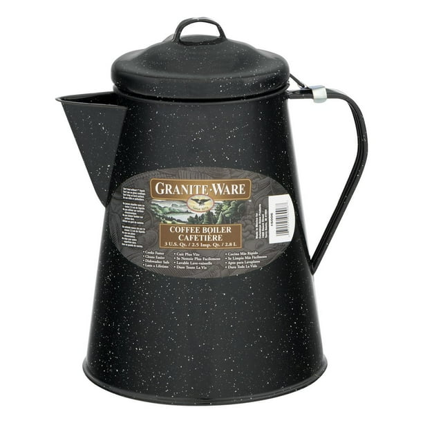 Columbian Home 6006 Granite Ware Coffee Boiler, 100 Oz, Black Walmart