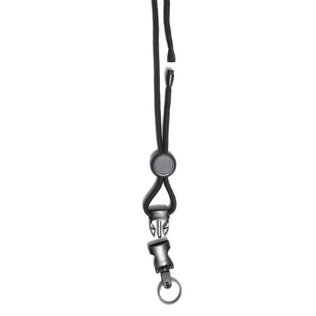SICURIX Premium Safety Lanyard, Breakaway with Detachable Key Ring, Black, Pack of 12