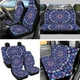 thumbnail image 3 of XYZCANDO Mandala Print Armrest Cover Keychain Lipstick Cover Handbrake Cover Fender Cover Trash Can Seat Belt Cover Car Cushion Cover Steering Wheel Cover Car Interior Decor, 3 of 7