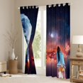 thumbnail image 3 of Manfei 3D Planet Rocket Blackout Curtains Set of 2 (52x84 Each) for Kids, Mystic Outer Space Window Curtains, Glitter Stars Galaxy Curtains and Drapes, Black Out Curtains Decor, 3 of 6