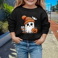 thumbnail image 1 of PMVFHDE Chandails à Capuchon et Chandails pour Filles Mode Enfants Halloween Mignon Imprimé Col Rond Sans Capuche Chandail à Manches Longues pour Filles Noir,11-12 Ans, 1 of 3