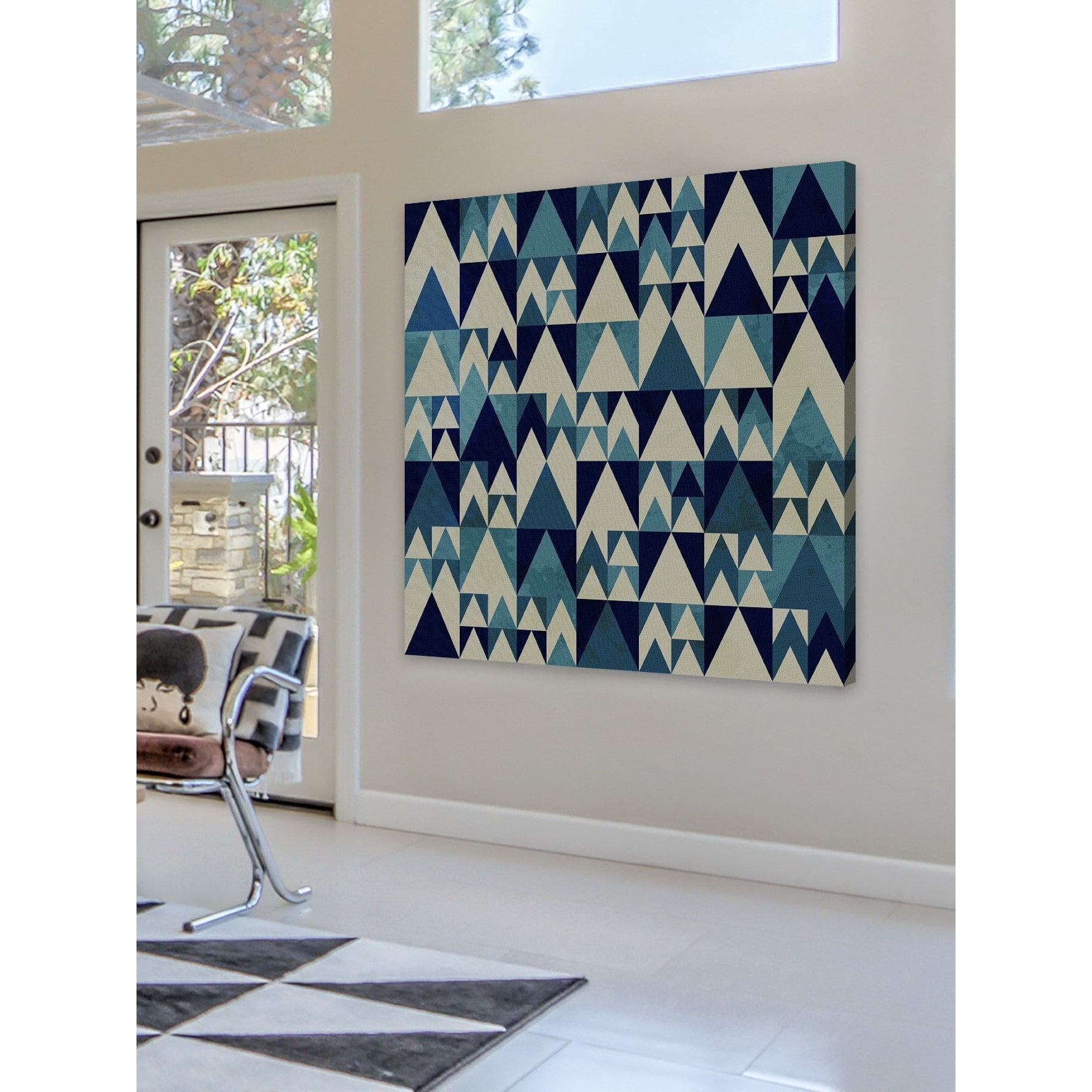 "Blue Invasion" Painting Print on Wrapped Canvas