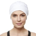 thumbnail image 2 of Beemo Swim Caps for Women Swimming Turban Polyester Latex Lined Pleated for Ladies - White, 2 of 4