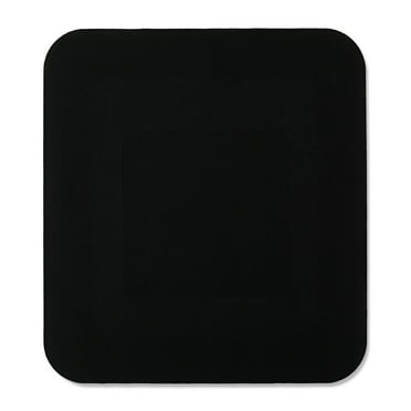 onn Mouse Pad, square, polyester surface with non-slip natural rubber backing, black
