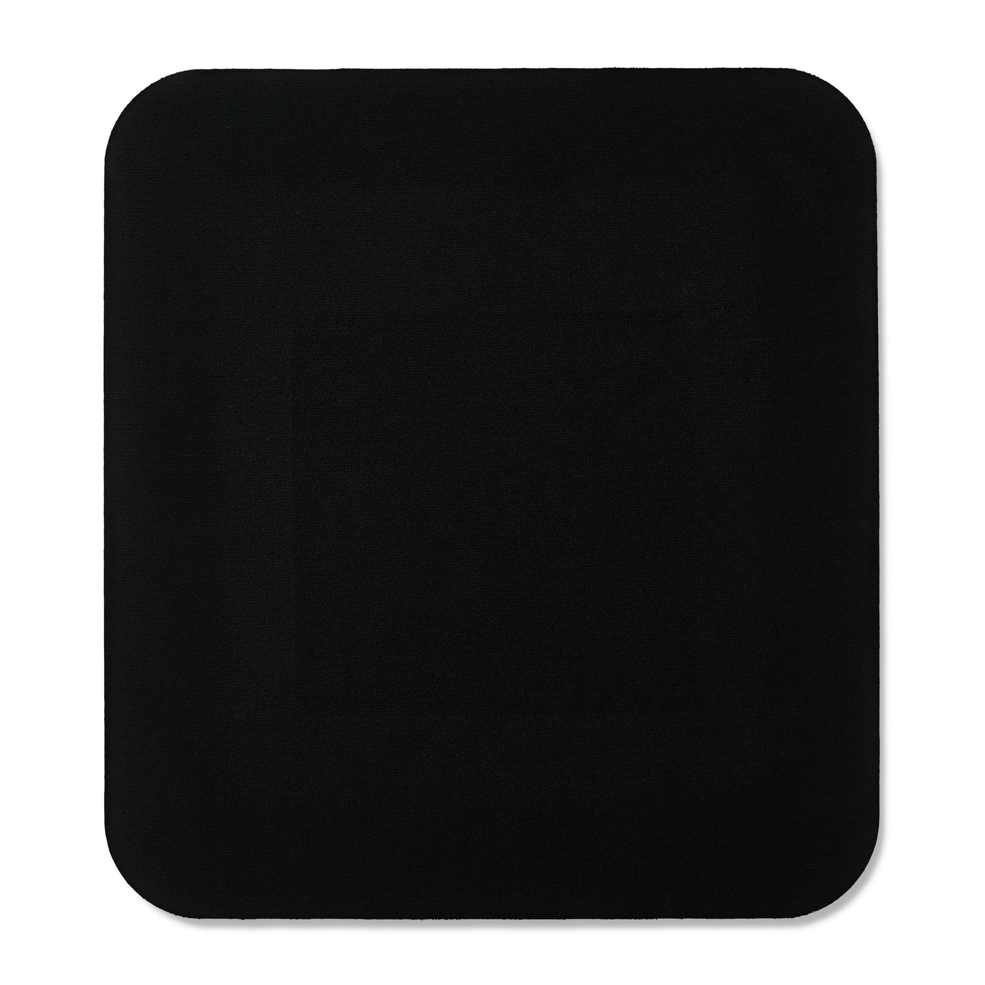 onn Mouse Pad, square, polyester surface with non-slip natural rubber backing, black