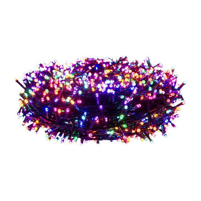 Serie Navideña 2000 Led Luz Multicolor 90mts Cable Verde 8 F