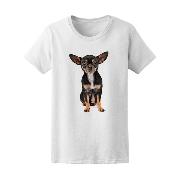 Adorable Short Haired Chihuahua T-Shirt Women -Image by Shutterstock, Female Medium