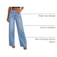 thumbnail image 4 of Pantalones PRETTYGARDEN de Mezclilla Azul Anchos de Pierna Alta Talle 12, 4 of 5