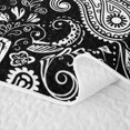 thumbnail image 5 of meiyoeat Monochrome Paisley Bed Spread Queen,Bold Pattern Queen Coverlet Set For Adults,Black White,3-Piece,1 Quilt and 2 Pillowcases, 5 of 7