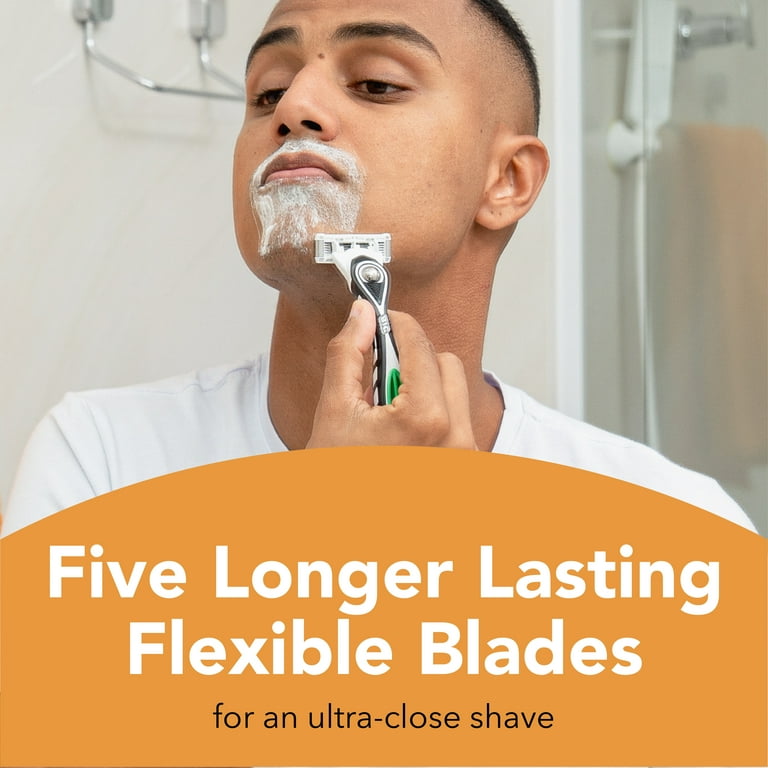 ⌘bai3he2⌘ BIC Flex 5 Sensitive Refillable Razor, 1 Handle and 3