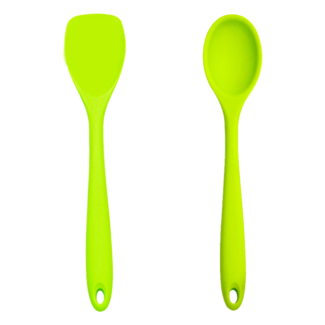 Juego de mini utensilios de cocina de 2 piezas: utensilios de cocina de silicona con espátulas